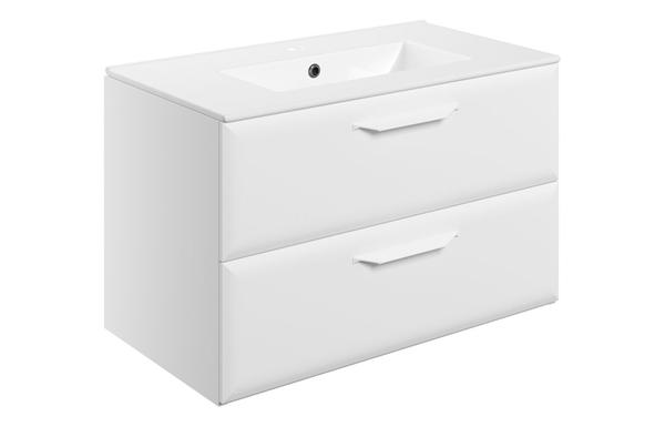 Stafford 815mm Wall Hung 2 Drawer Basin Unit w/1TH Basin - Matt White